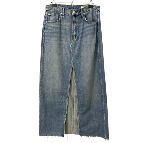 NWT Rag & Bone Featherweight Avery Maxi Skirt US 29 Blue Denim Boho Western - Picture 5 of 9
